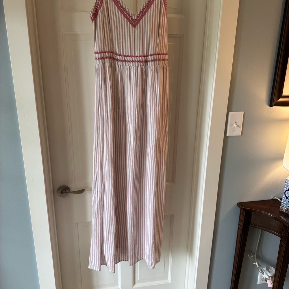 Japna Pink Sleeveless V-neck maxi Sundress